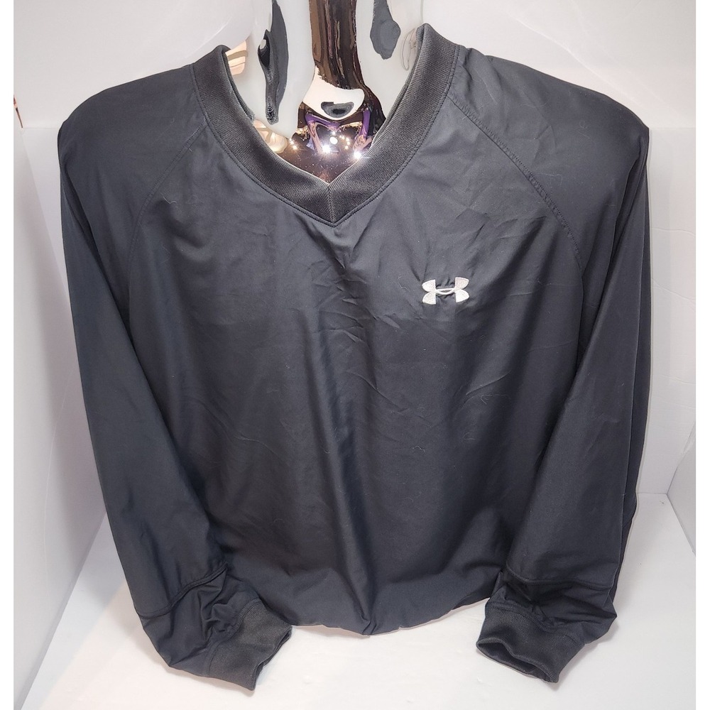 Under Armour Golf‎ Windbreaker Pullover Jacket Black Size LG - Spring - Mens